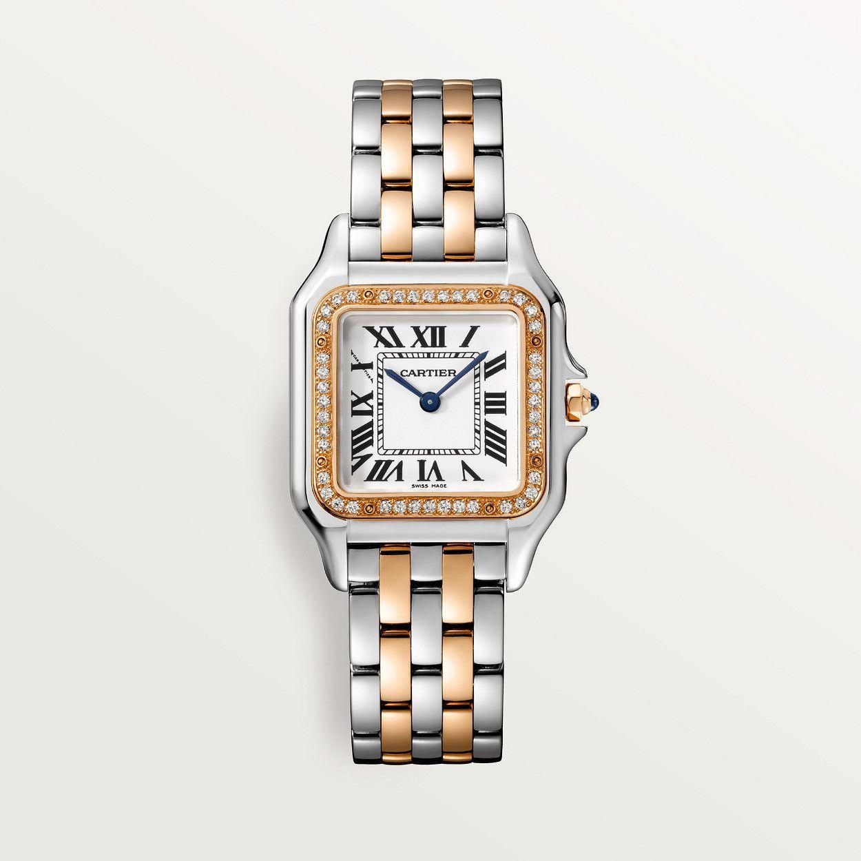 Montre Cartier - Panthère Argenté Rose Pierres - Manore Store