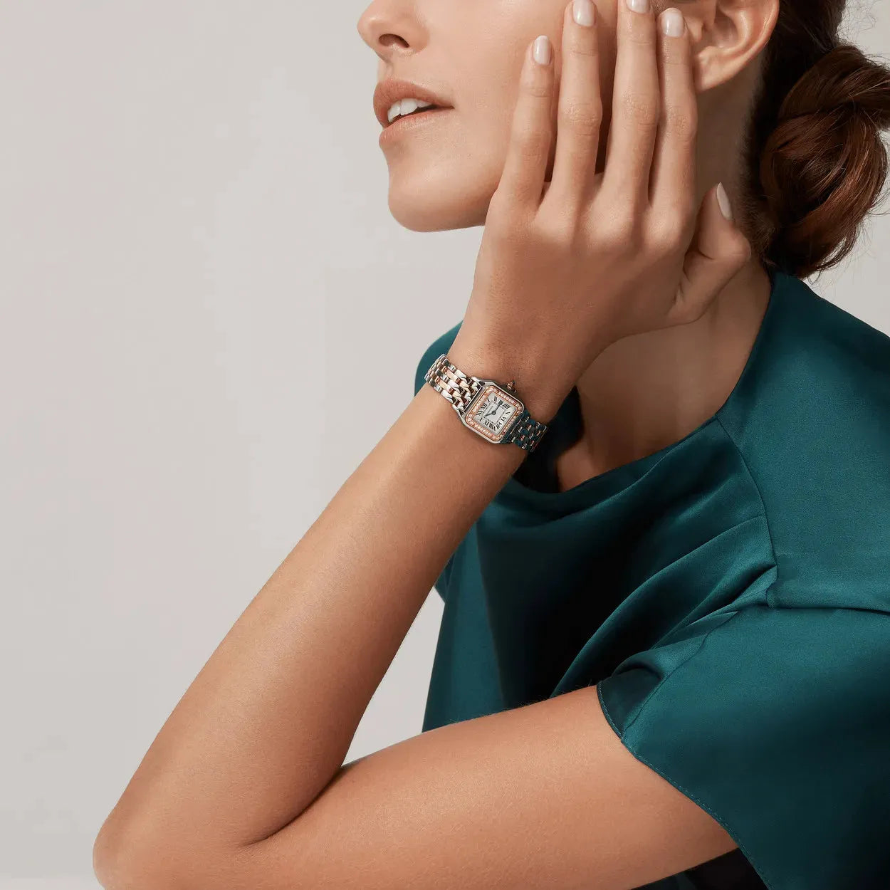 Montre Cartier - Panthère Argenté Rose Pierres - Manore Store