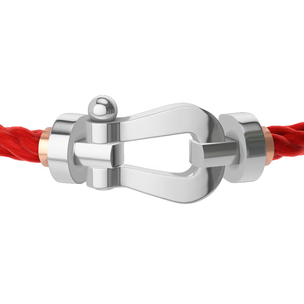 BRACELET FRED FORCE GRAND MODÈLE ROUGE WHITE GOLD