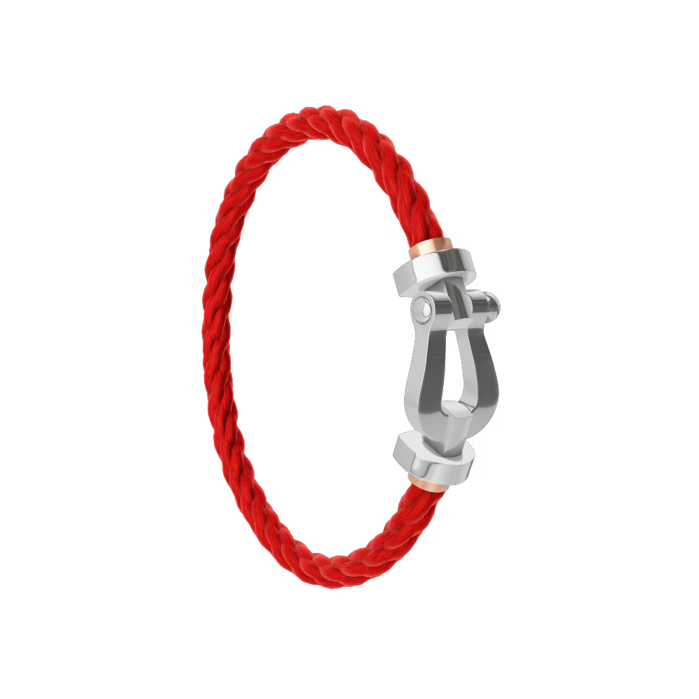 BRACELET FRED FORCE GRAND MODÈLE ROUGE WHITE GOLD