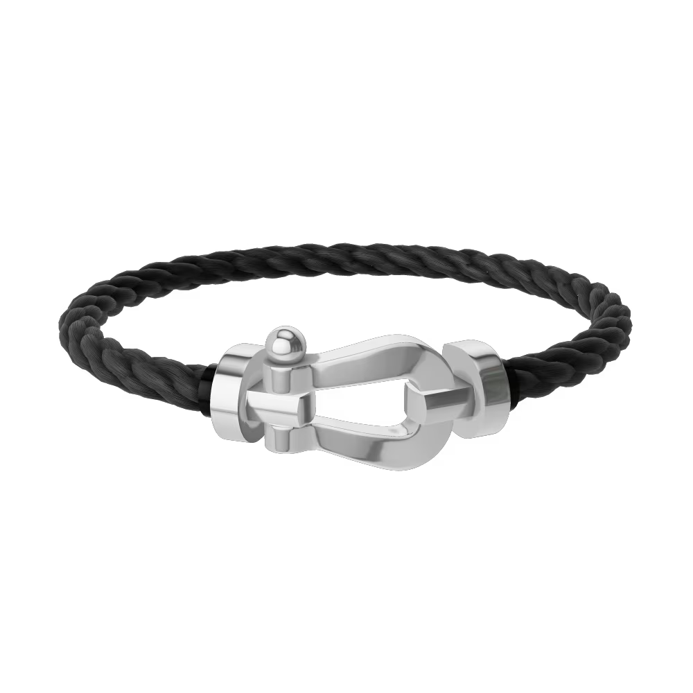 BRACELET FRED FORCE GRAND MODÈLE BLACK WHITE GOLD