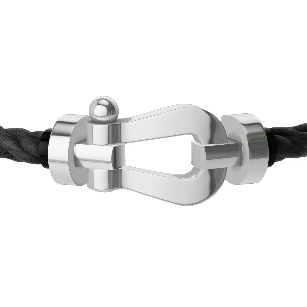 BRACELET FRED FORCE GRAND MODÈLE BLACK WHITE GOLD