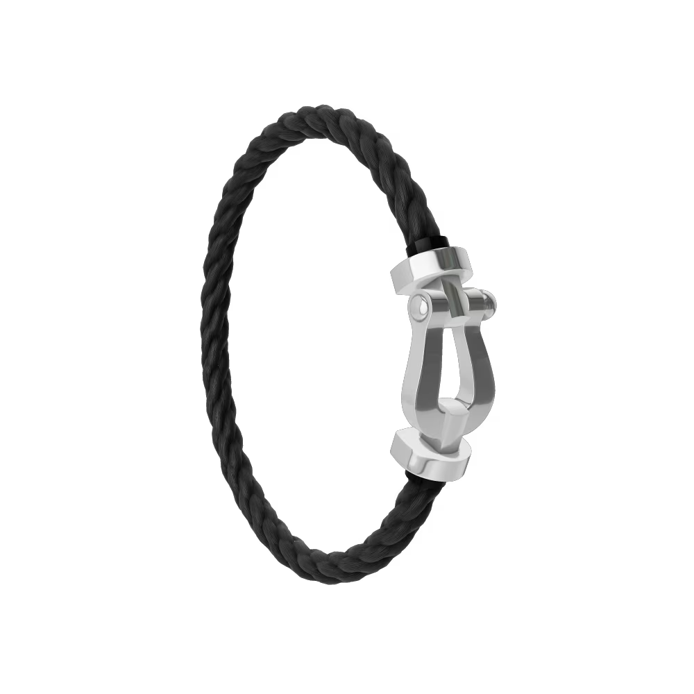 BRACELET FRED FORCE GRAND MODÈLE BLACK WHITE GOLD