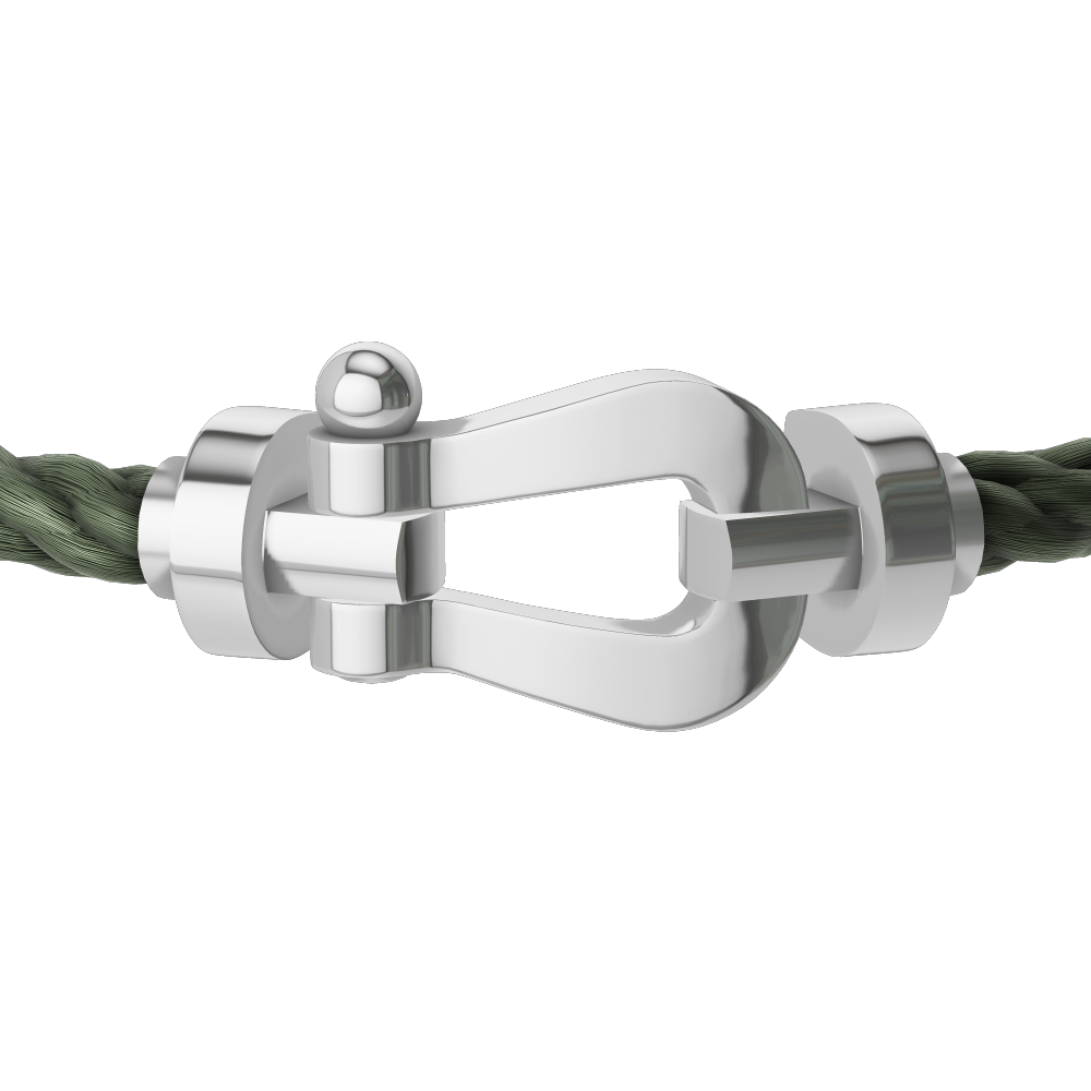 BRACELET FRED FORCE GRAND MODÈLE KAKI WHITE GOLD