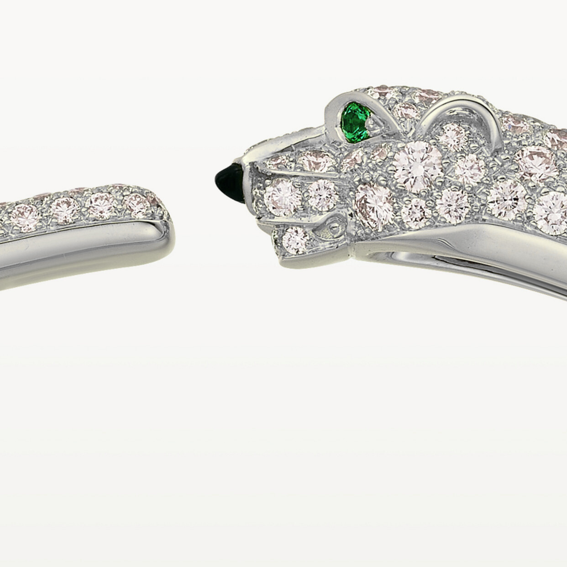 BRACELET PANTHERE PETIT MODELE SEMI PAVE WHITE GOLD