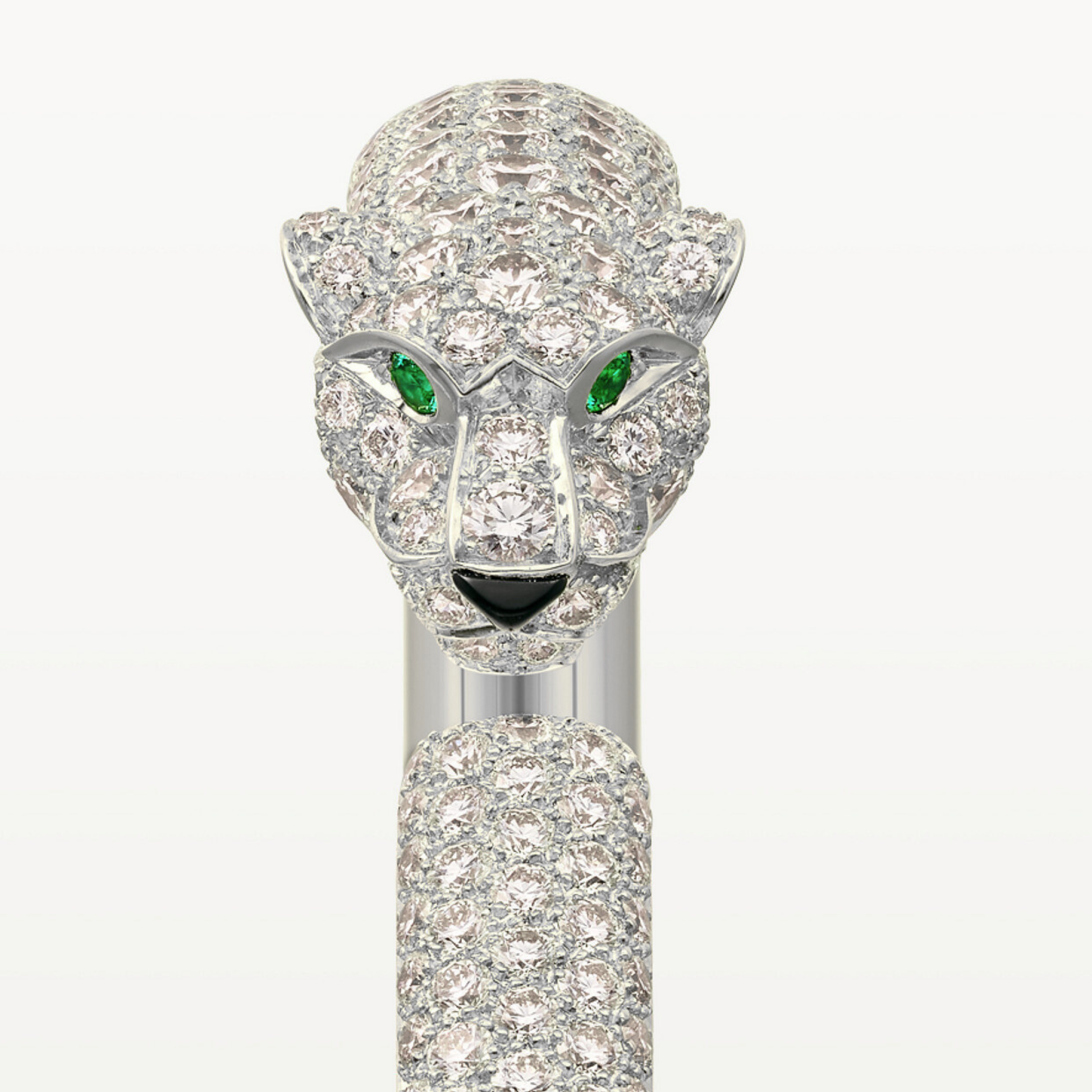 BRACELET PANTHERE PETIT MODELE SEMI PAVE WHITE GOLD