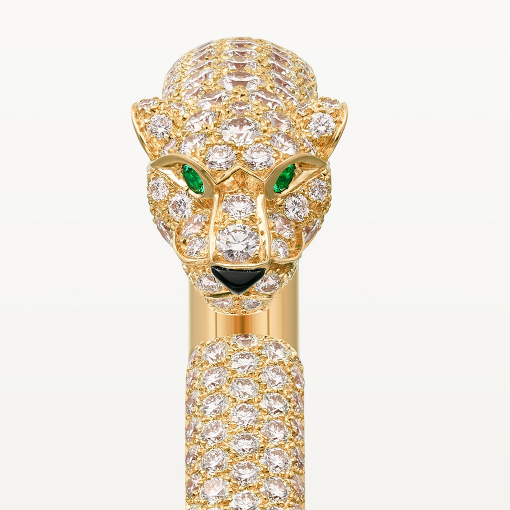 BRACELET PANTHERE PETIT MODELE SEMI PAVE GOLD