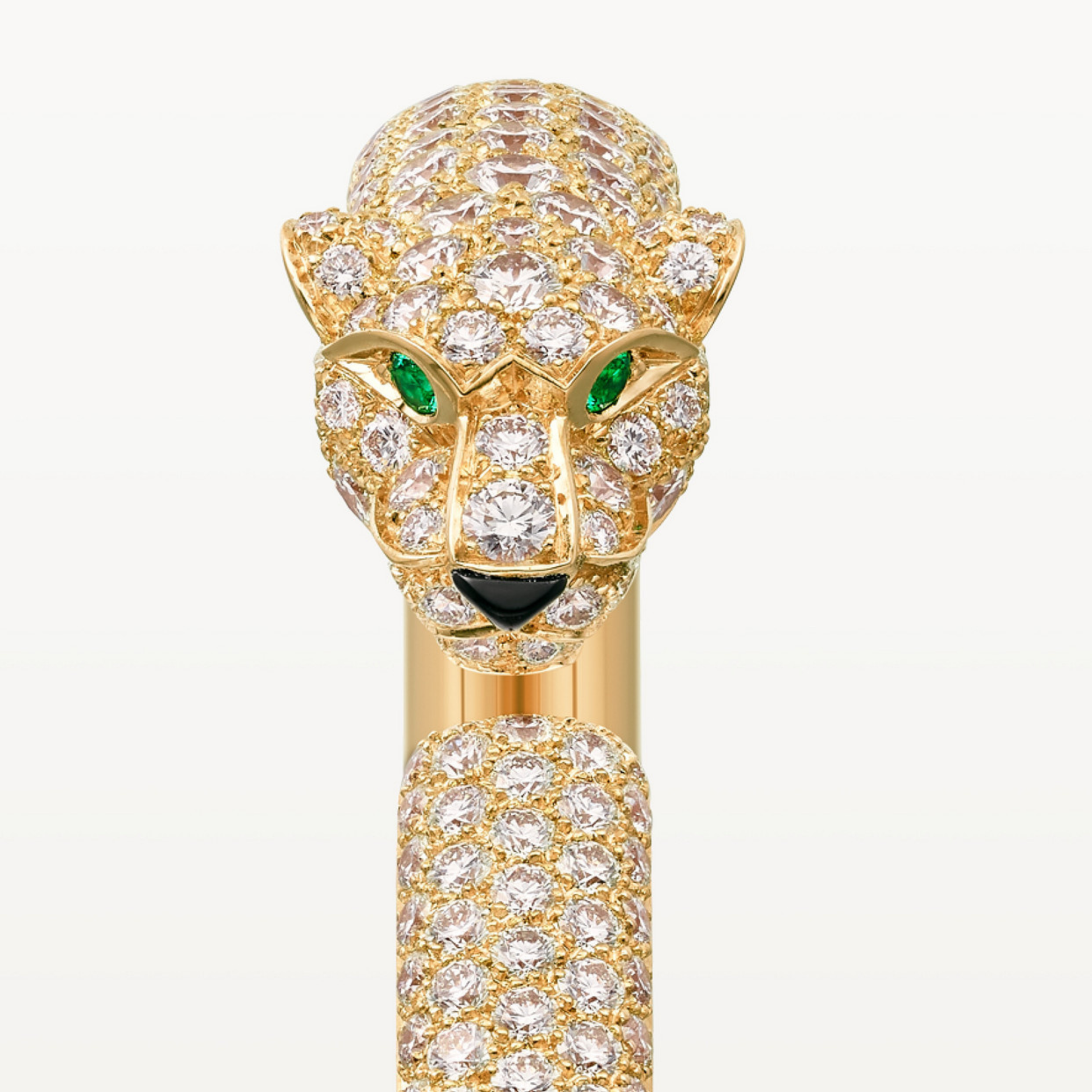 BRACELET PANTHERE PETIT MODELE SEMI PAVE GOLD