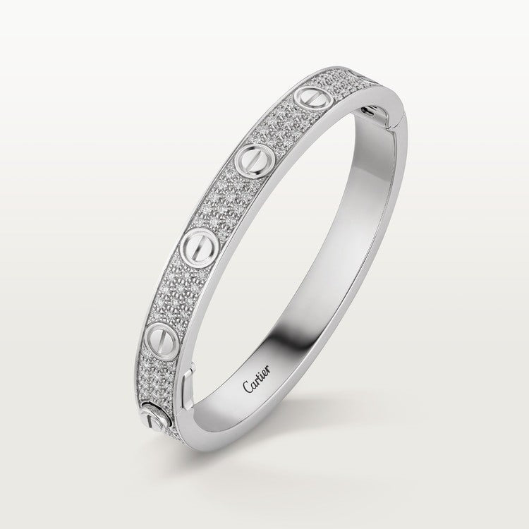 BRACELET CARTIER LOVE MODÉLE CLASSIQUE PAVÉ WHITE GOLD