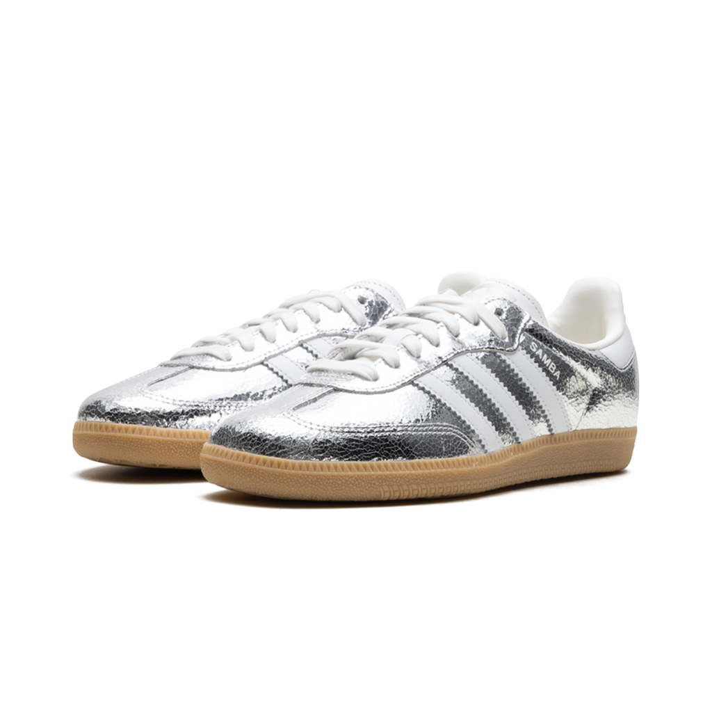 Adidas Samba "Silver Metallic Cracked Leather"