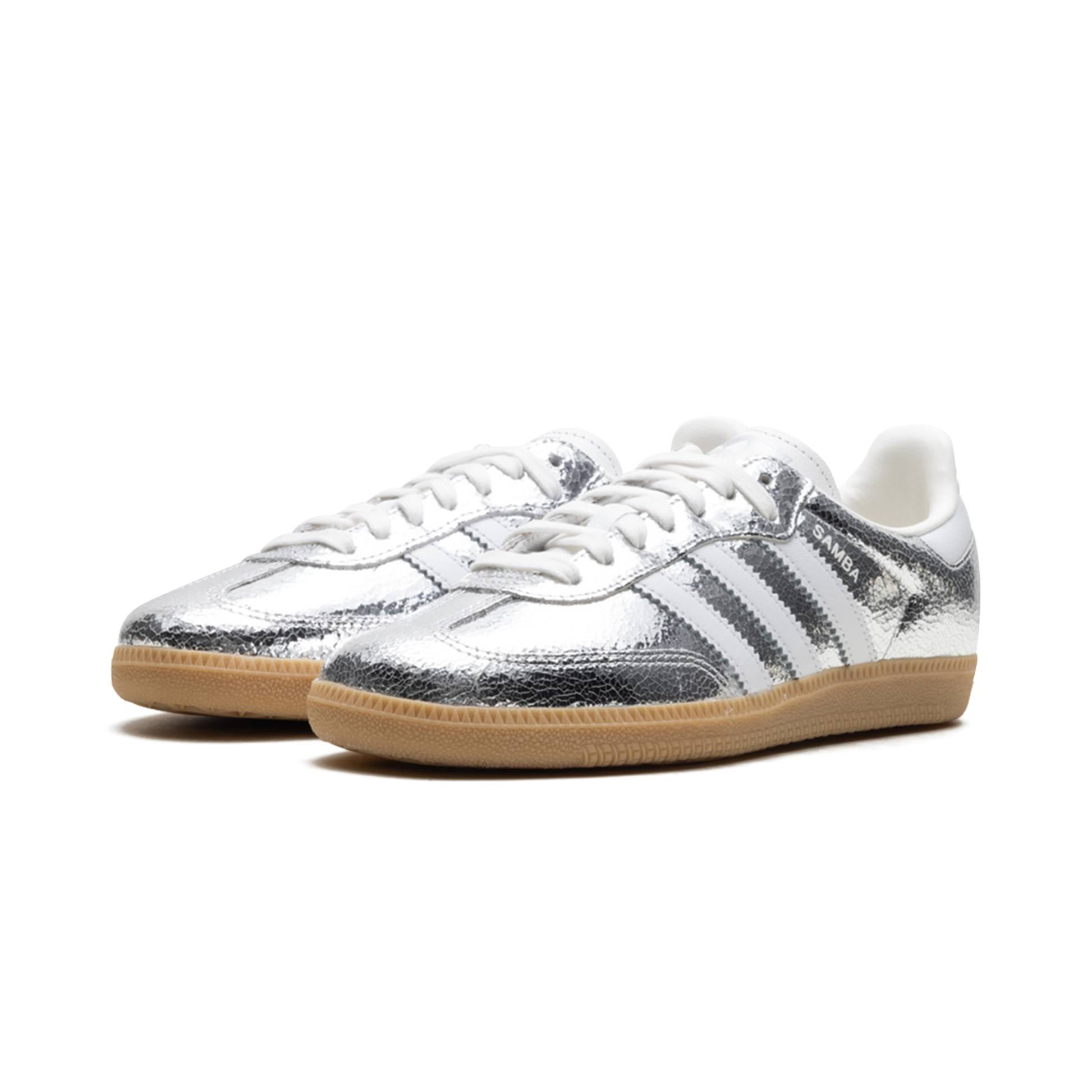 Adidas Samba "Silver Metallic Cracked Leather"