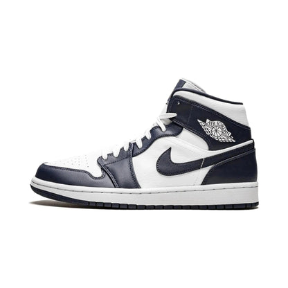 Air Jordan 1 MID WHITE METALLIC GOLD OBSIDIAN