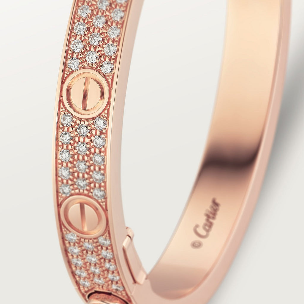 BRACELET CARTIER LOVE MODÉLE CLASSIQUE PAVÉ ROSE GOLD