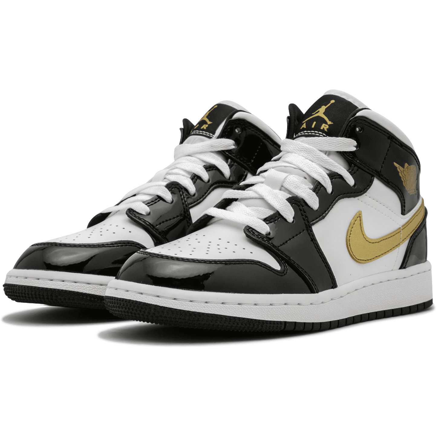 Air Jordan 1 Retro Mid “Black Gold Patent Leather” - Manore Store