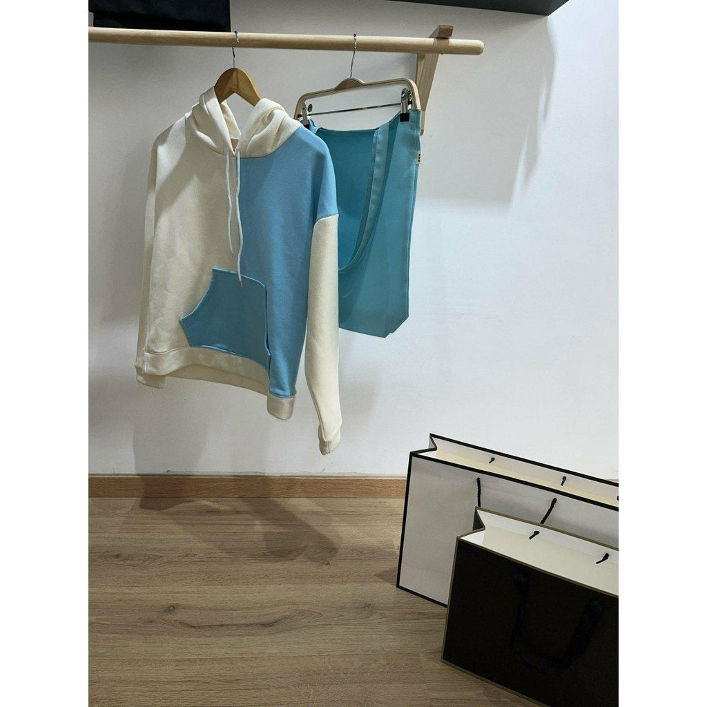 Hoodie Beige /  Sky blue - Manore Store