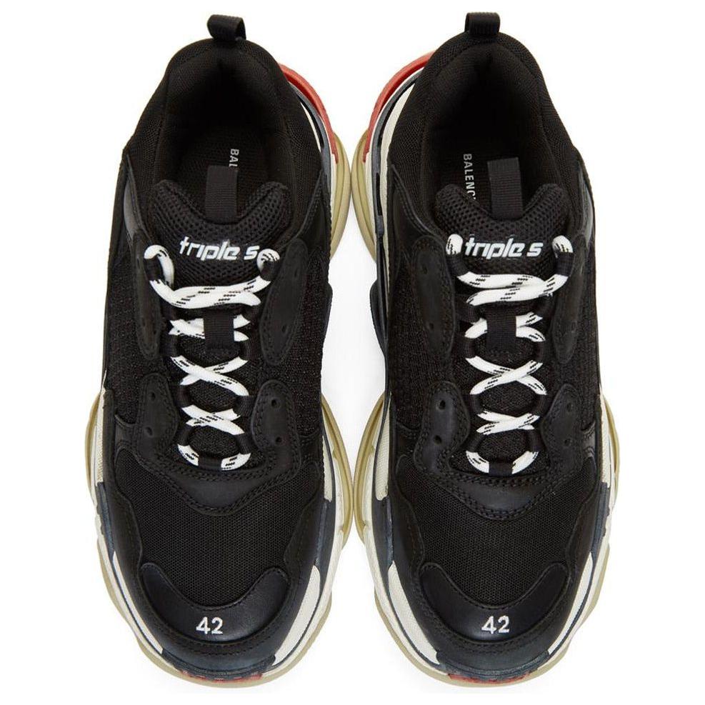 Balen*ciaga Triple S Black White Red