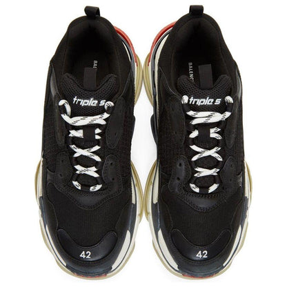 Balen*ciaga Triple S Black White Red