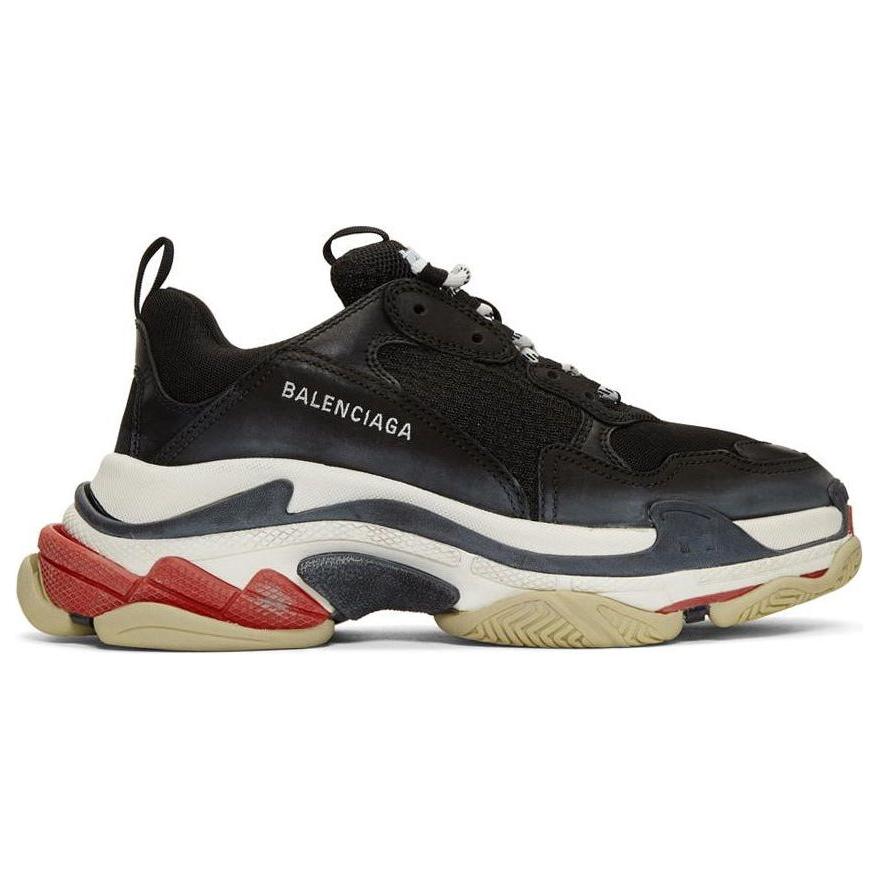 Balen*ciaga Triple S Black White Red